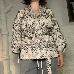 Madewell Quilted Kimono Style Wrap Jacket